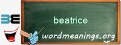 WordMeaning blackboard for beatrice